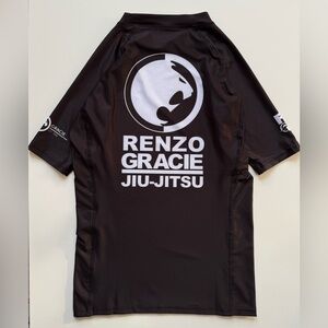 Renzo Gracie Classic Black Short-Sleeve Jiu-Jitsu Rashguard by Fuji Sports - XS
